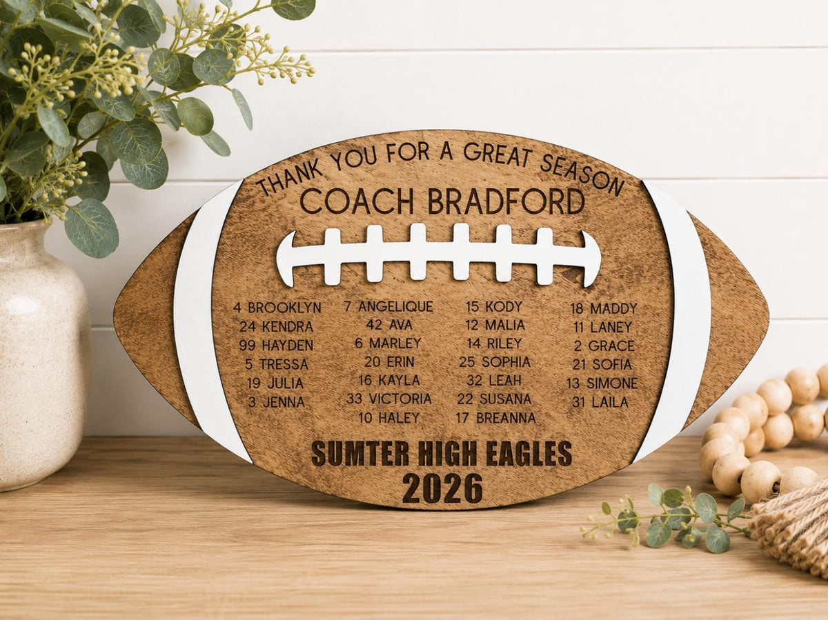 Personalized Football Coach Gift | Football Coach Appreciation Gift | Team Gift | End of Season Coach Gift | Football Team Si