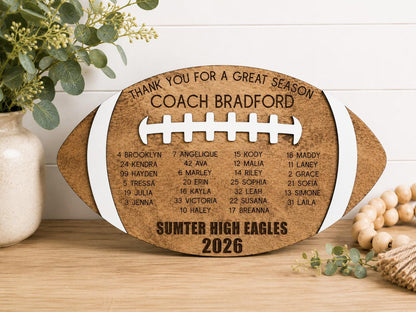 Personalized Football Coach Gift | Football Coach Appreciation Gift | Team Gift | End of Season Coach Gift | Football Team Si