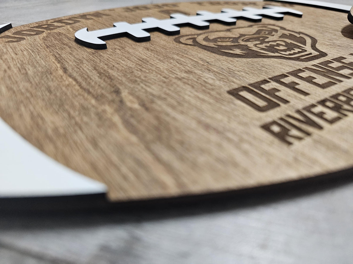 Personalized Football Senior Gift | Custom Wood Football | Senior Night Gift | Football Player Award | Class of 2027 Football