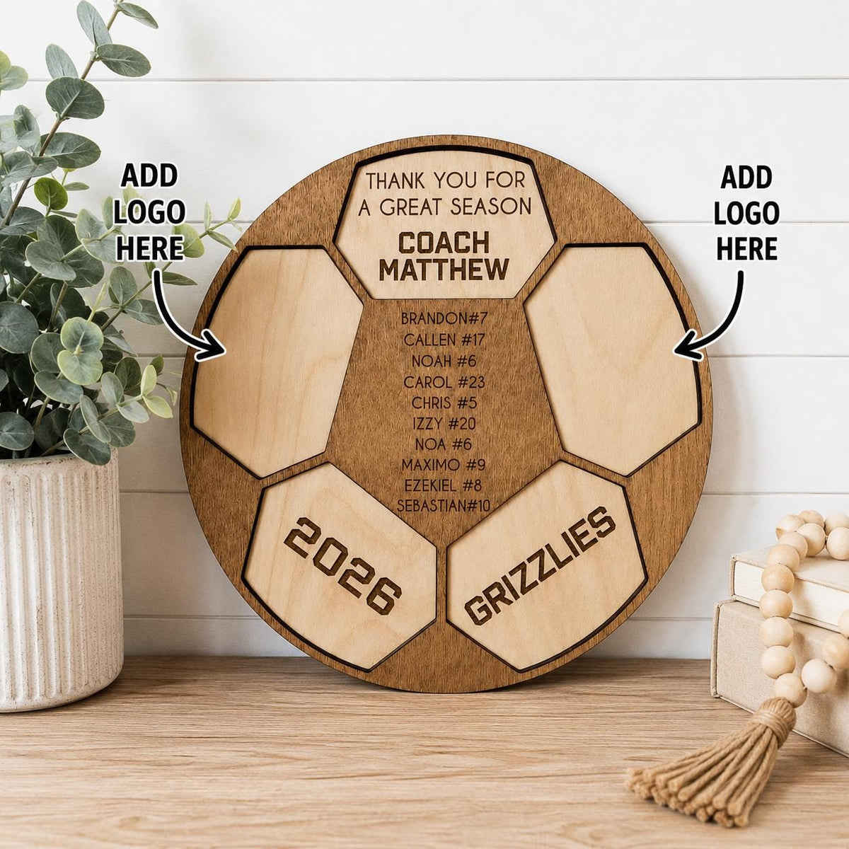 Personalized Soccer Coach Gift | Custom Soccer Plaque | Engraved Coach Appreciation Gift | End of Season Team Gift | Soccer B
