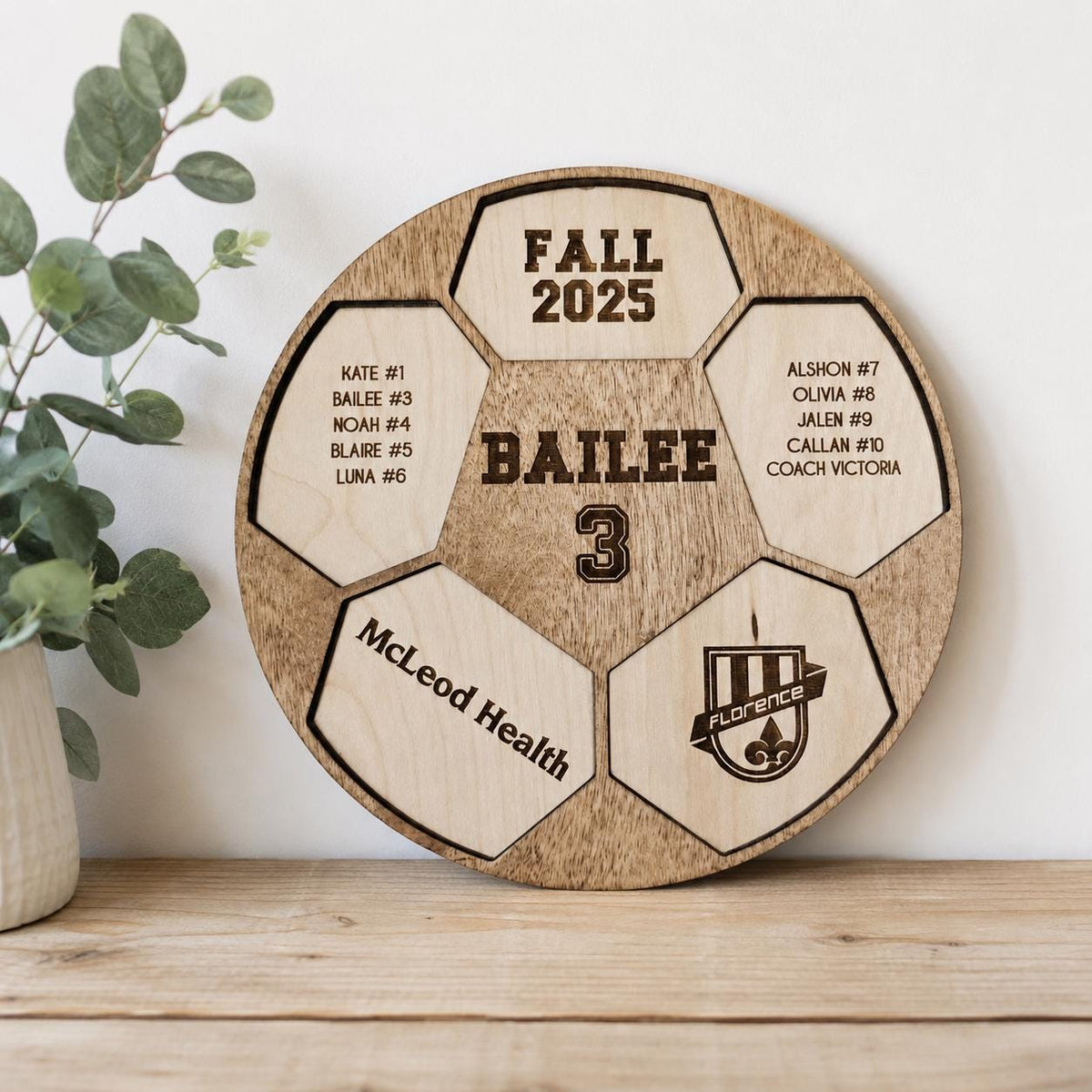 Personalized Soccer Player Trophy Plaque | Custom Wood Soccer Team Award | End of Season Gift | Soccer Banquet Award | Player