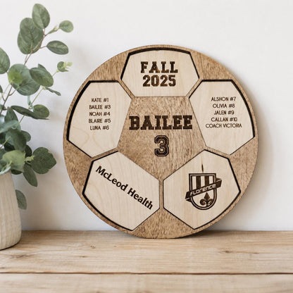 Personalized Soccer Player Trophy Plaque | Custom Wood Soccer Team Award | End of Season Gift | Soccer Banquet Award | Player