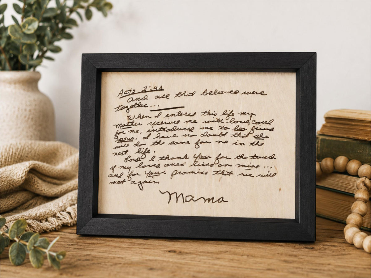 Custom Handwriting Keepsake | Personalized Engraved Handwritten Letter | Memorial, Love Letter & Recipe Gift | Custom Wood Pl