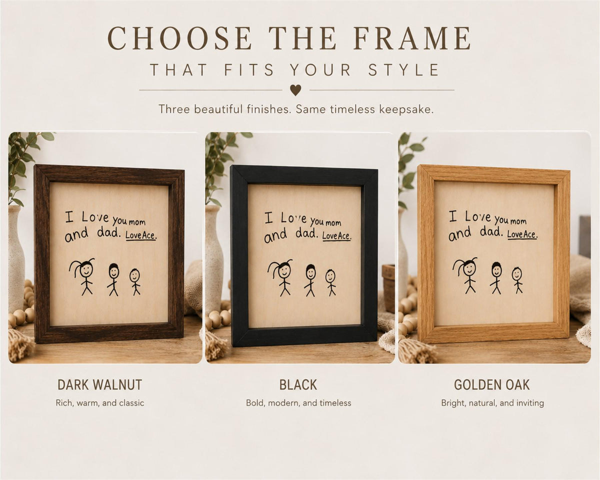 Personalized Handwriting Sign, Handwritten Engraved letter, Custom Valentine's Day Gift, Framed Hand Drawing