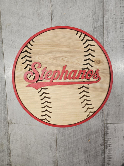 Personalized Baseball Name Sign | Custom Wood Baseball Wall Decor | Boys Baseball Nursery Sign | Baseball Room Decor