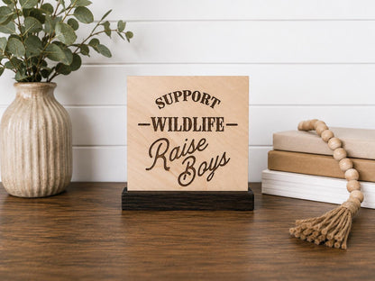 Personalized Wood Desk Sign | Custom Quote Sign with Wood Stand | Custom Name Sign | Scripture Sign | Office Desk Decor | She