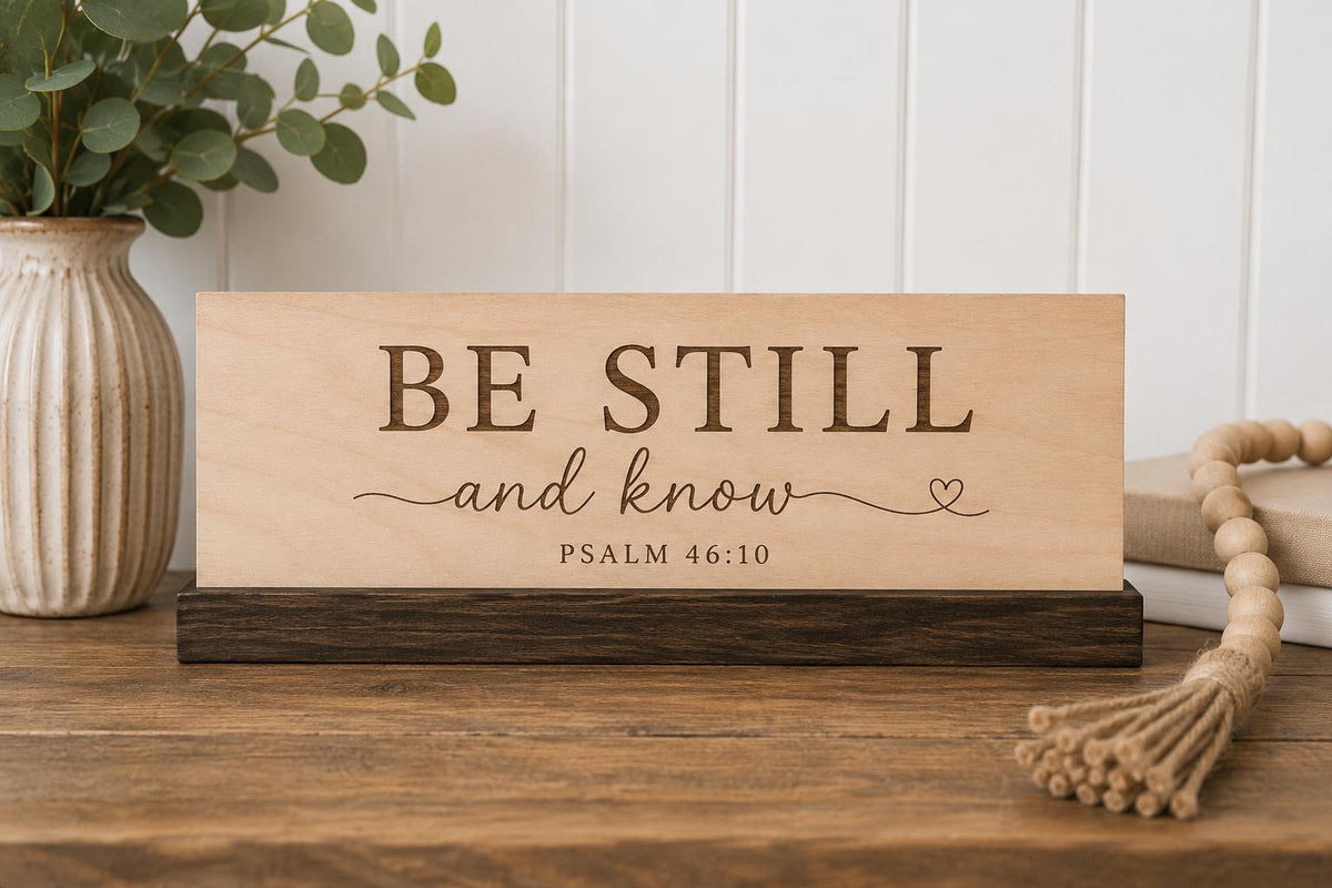 Personalized Bible Verse Wood Sign | Custom Scripture Desk Sign | Christian Gift | Faith Based Decor | Engraved Inspirational
