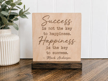 Personalized Engraved Wood Quote Sign | Custom Inspirational Desk Decor | Laser Engraved Wooden Office Sign | Motivational Gi