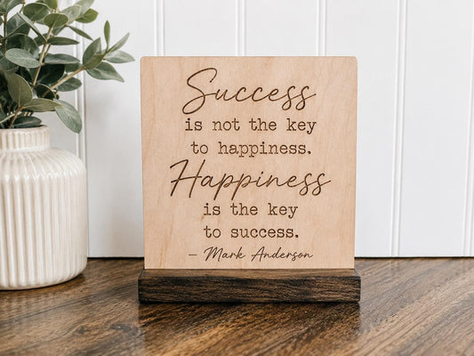Personalized Engraved Wood Quote Sign | Custom Inspirational Desk Decor | Laser Engraved Wooden Office Sign | Motivational Gi