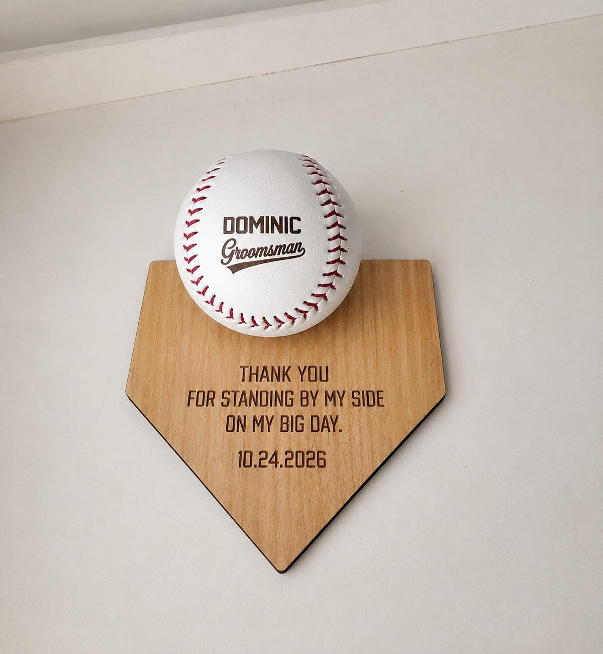 Personalized Baseball Ring Bearer Gift | Custom Engraved Baseball & Holder | Wedding Ring Bearer Proposal | Baseball Wedding 