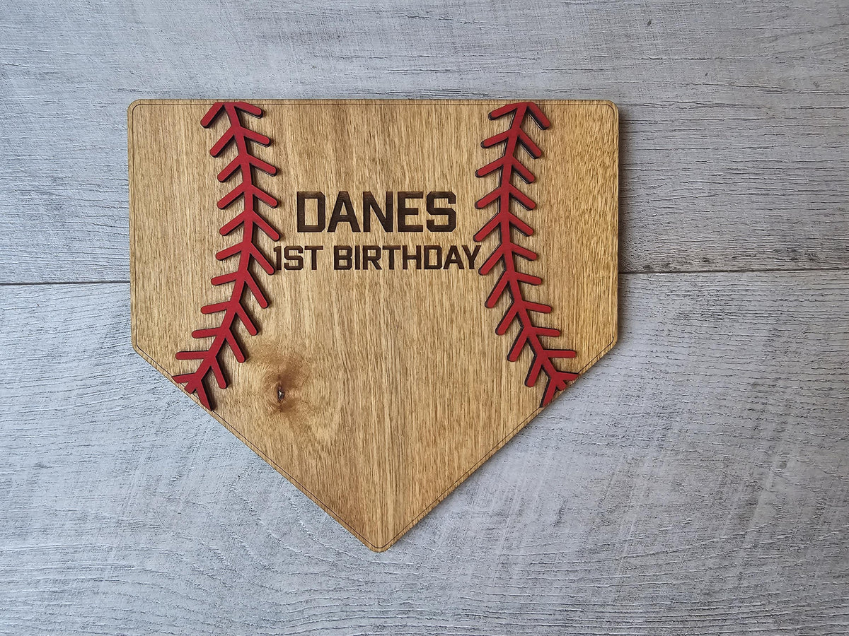 Personalized Baseball Guest Book Sign | Custom Baseball Guest Book | Home Plate Signature Board | First Birthday Party Decor 