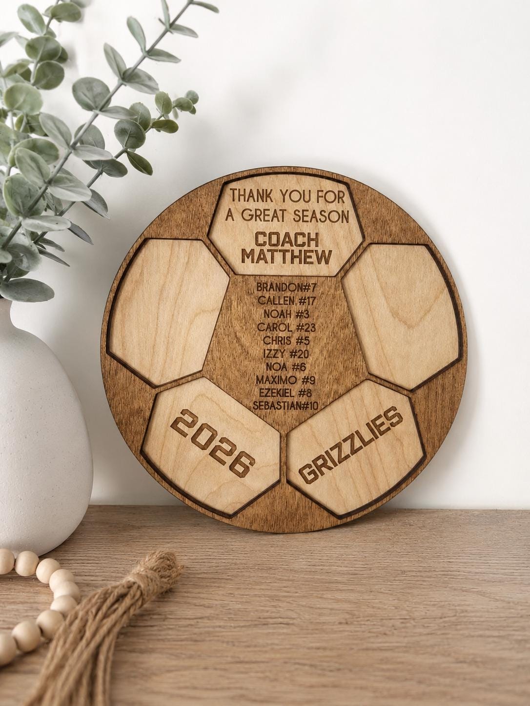 Personalized Soccer Coach Gift | Custom Soccer Plaque | Engraved Coach Appreciation Gift | End of Season Team Gift | Soccer B