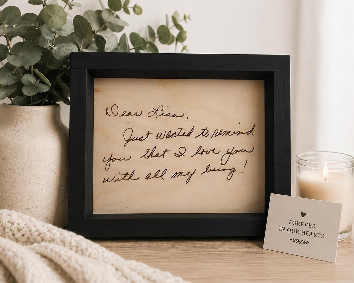 Personalized Family Keepsake | Custom Handwriting Engraving | Engraved Letter Plaque | Family Memento Gift | Meaningful Memor
