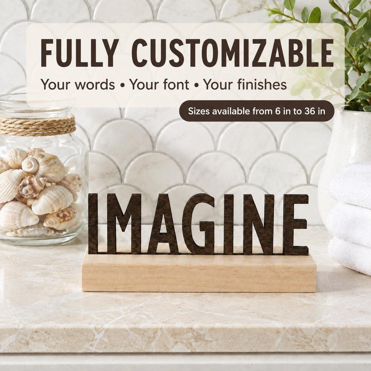 Word of the Year Sign, Custom Motivational Word, Personalized Desk or Shelf Decor,