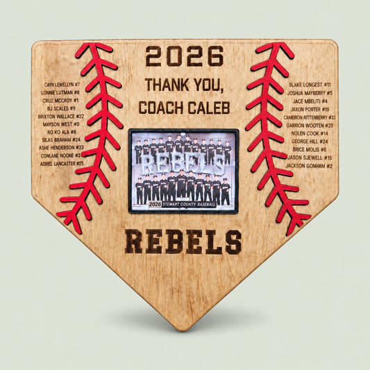 Customized Baseball Plaque Frame, Thank You Coach Gift 2026, Team picture frame, End of Season Coach Gift on soft sage background