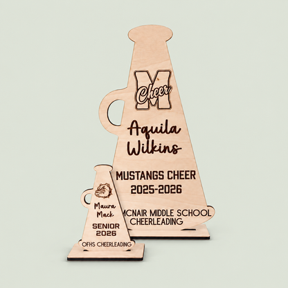 Personalized Cheer Gift, Custom Cheer Megaphone, Cheerleading Senior Night 2026 Senior Cheer Gift, Football Cheerleading, Personalized Cheer on soft sage