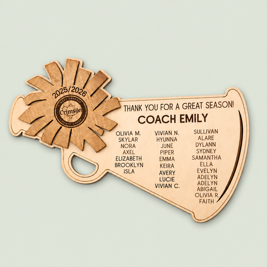 Cheer Coach Gift, Cheerleading Plaque,  team gift to coach, great season award, Thank You Coach 2025 2026 Cheer on soft sage