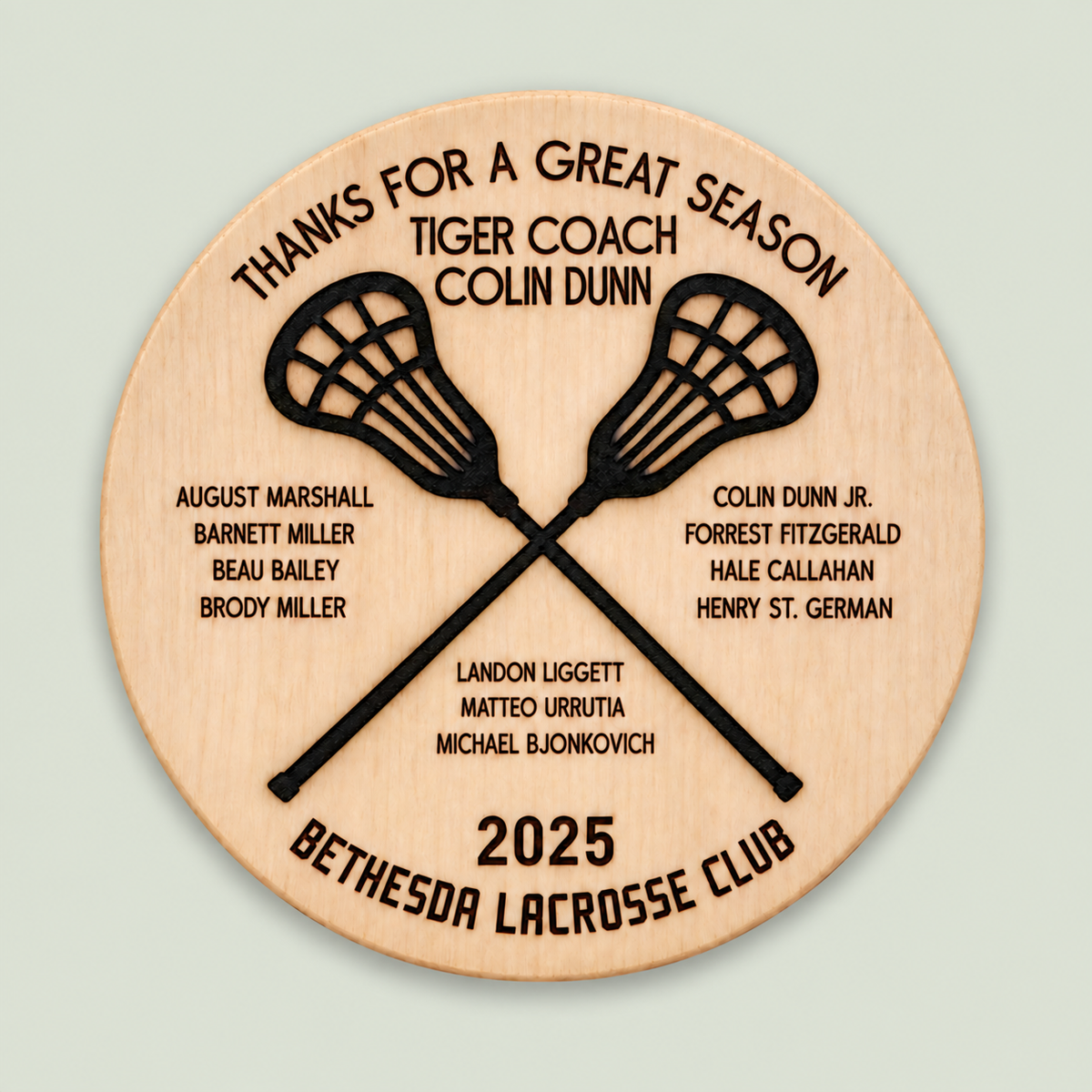 Personalized Lacrosse Coach Gift Plaque, Thanks For A Great Season, Lacrosse Senior Night, Lacrosse Award, End of Year Gift 2026 on soft sage