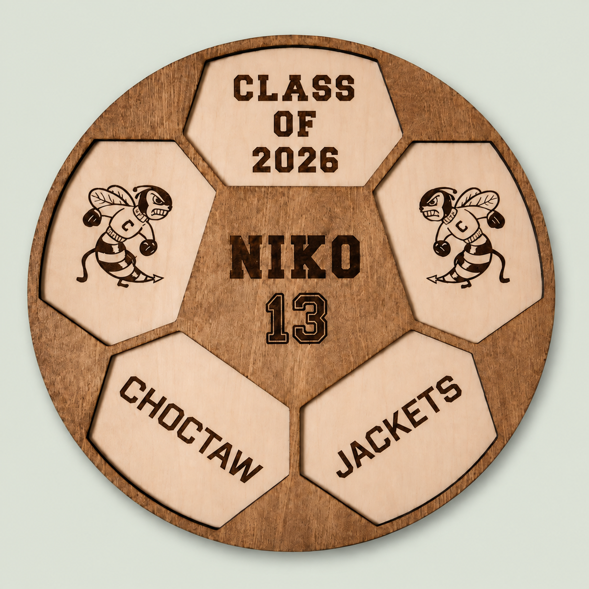 Senior Soccer Player Plaque, Personalized Soccer Player Senior Night Gift, Class of 2027 Personalized soccer team Custom Soccer Ball trophy on soft sage