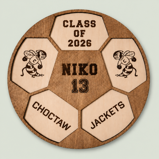 Senior Soccer Player Plaque, Personalized Soccer Player Senior Night Gift, Class of 2027 Personalized soccer team Custom Soccer Ball trophy on soft sage