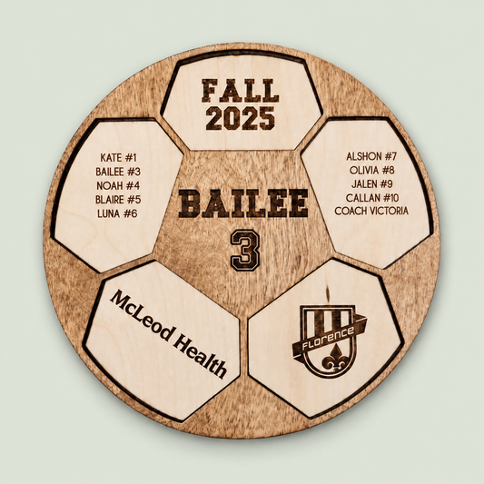 Personalized Soccer Player Trophy Plaque | Custom Wood Soccer Team Award | End of Season Gift | Soccer Banquet Award | Player Keepsake on soft sage