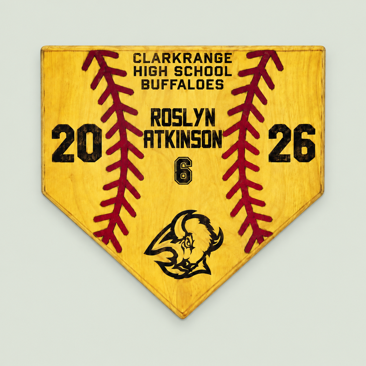 Personalized Softball Senior Night Gift, Home Plate Plaque Custom Decor on soft sage