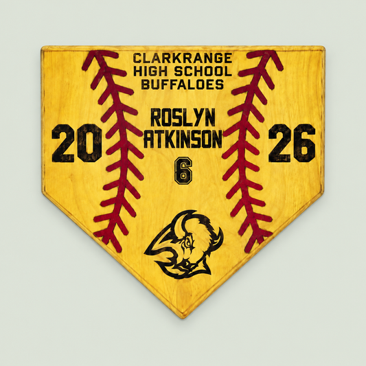 Personalized Softball Senior Night Gift, Home Plate Plaque Custom Decor on soft sage