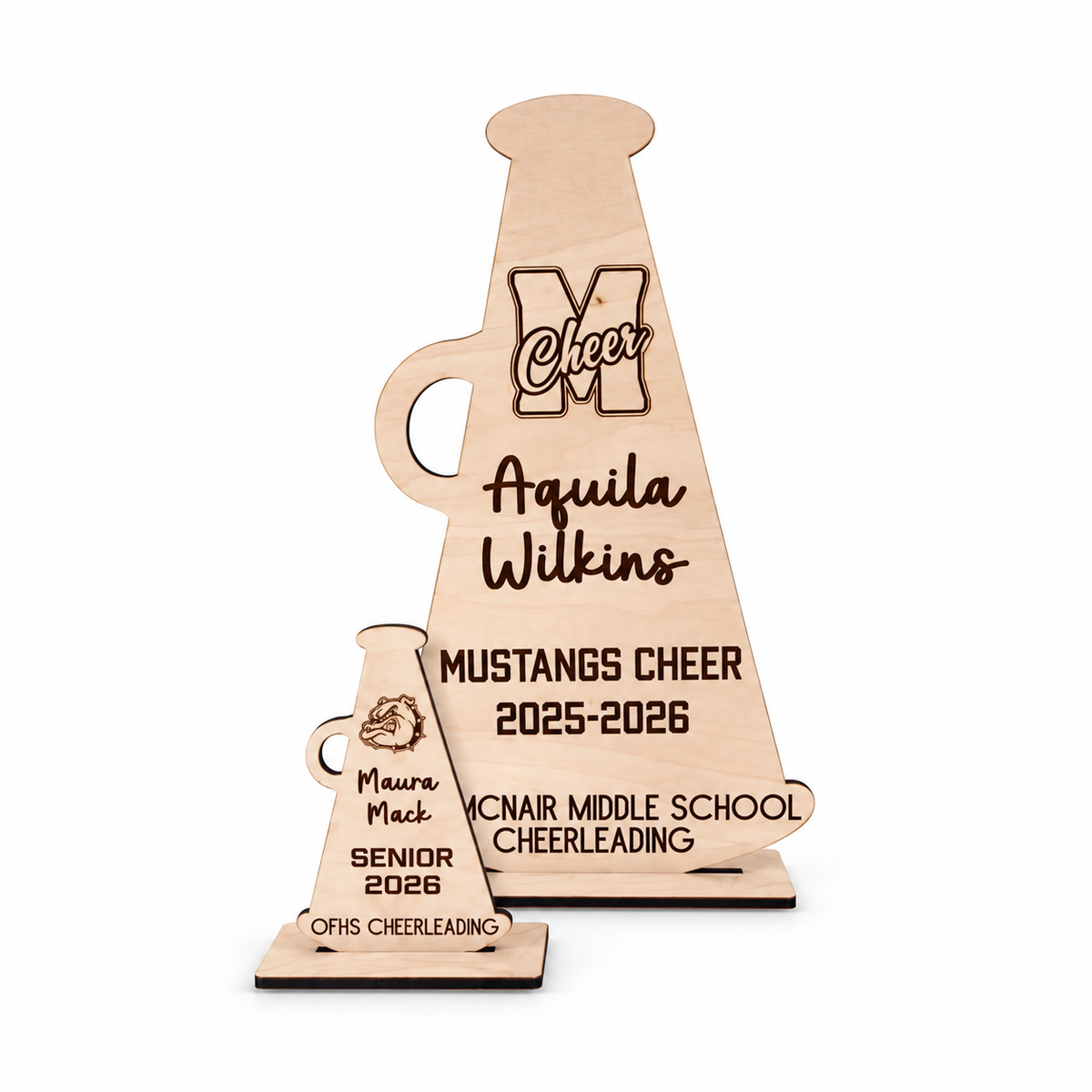 Personalized Cheer Gift, Custom Cheer Megaphone, Cheerleading Senior Night 2026 Senior Cheer Gift, Football Cheerleading, Personalized Cheer on a white background