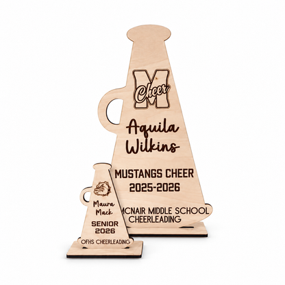 Personalized Cheer Gift, Custom Cheer Megaphone, Cheerleading Senior Night 2026 Senior Cheer Gift, Football Cheerleading, Personalized Cheer on a white background