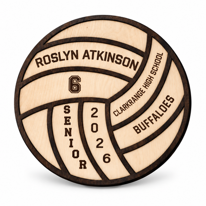Personalized Volleyball Player Wood Sign  on a white background