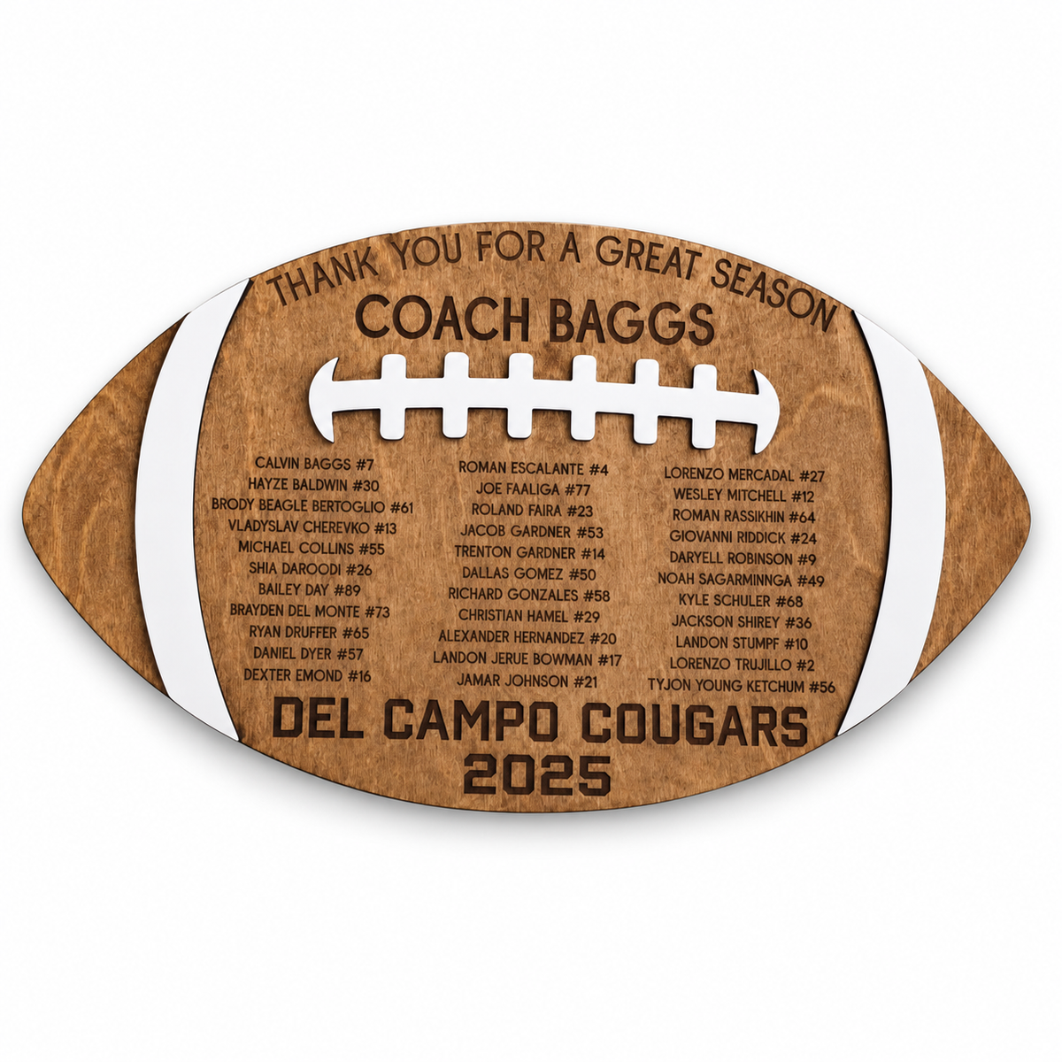 Personalized Football Coach Gift  on a white background