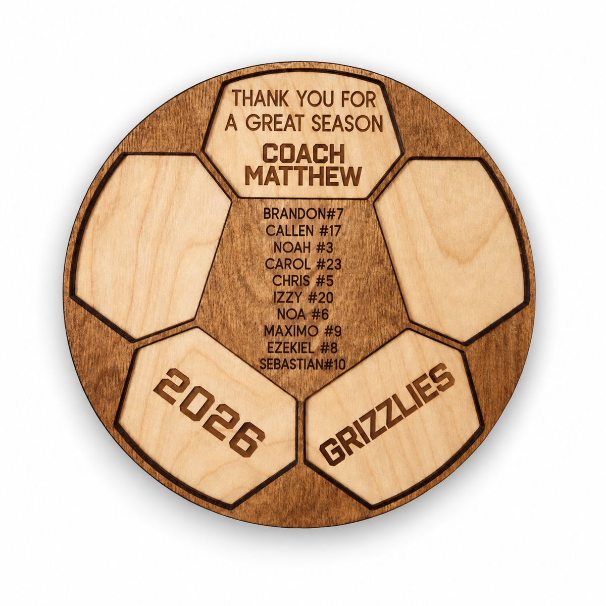 Personalized Soccer Coach Gift  on a white background