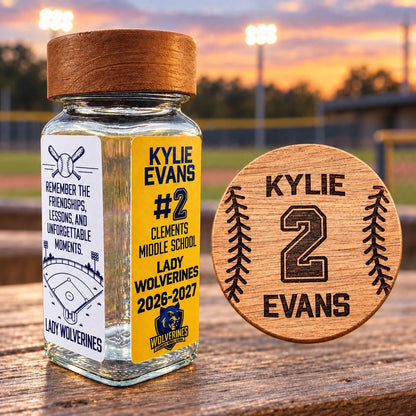Personalized Softball Dirt Keepsake Jar