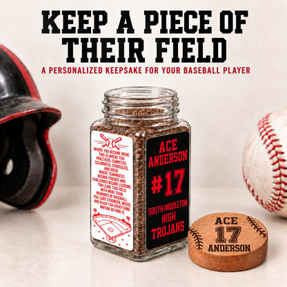 Personalized Baseball Dirt Keepsake Jar